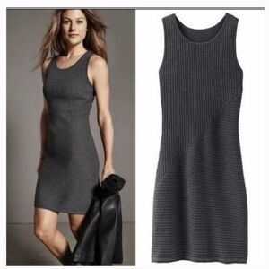 Athleta “Ananda Dress”Charcoal Ribbed Mini Dress Small